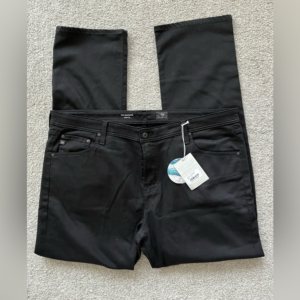 NWT AG Mens The Graduate Tailored Leg Jeans In Endless Black Size 42 x 34